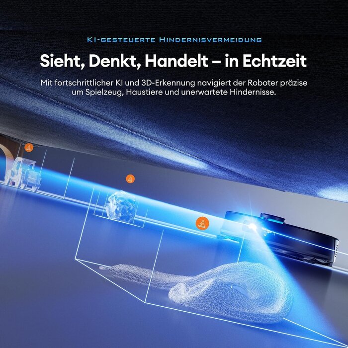 Saugroboter 3-in-1: 8000 Pa, LiDAR-Navigation - Schwarz - 35% Rabatt