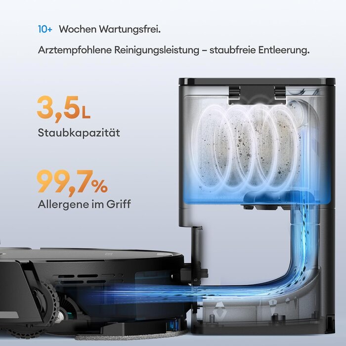 Saugroboter 3-in-1: 8000 Pa, LiDAR-Navigation - Schwarz - 35% Rabatt
