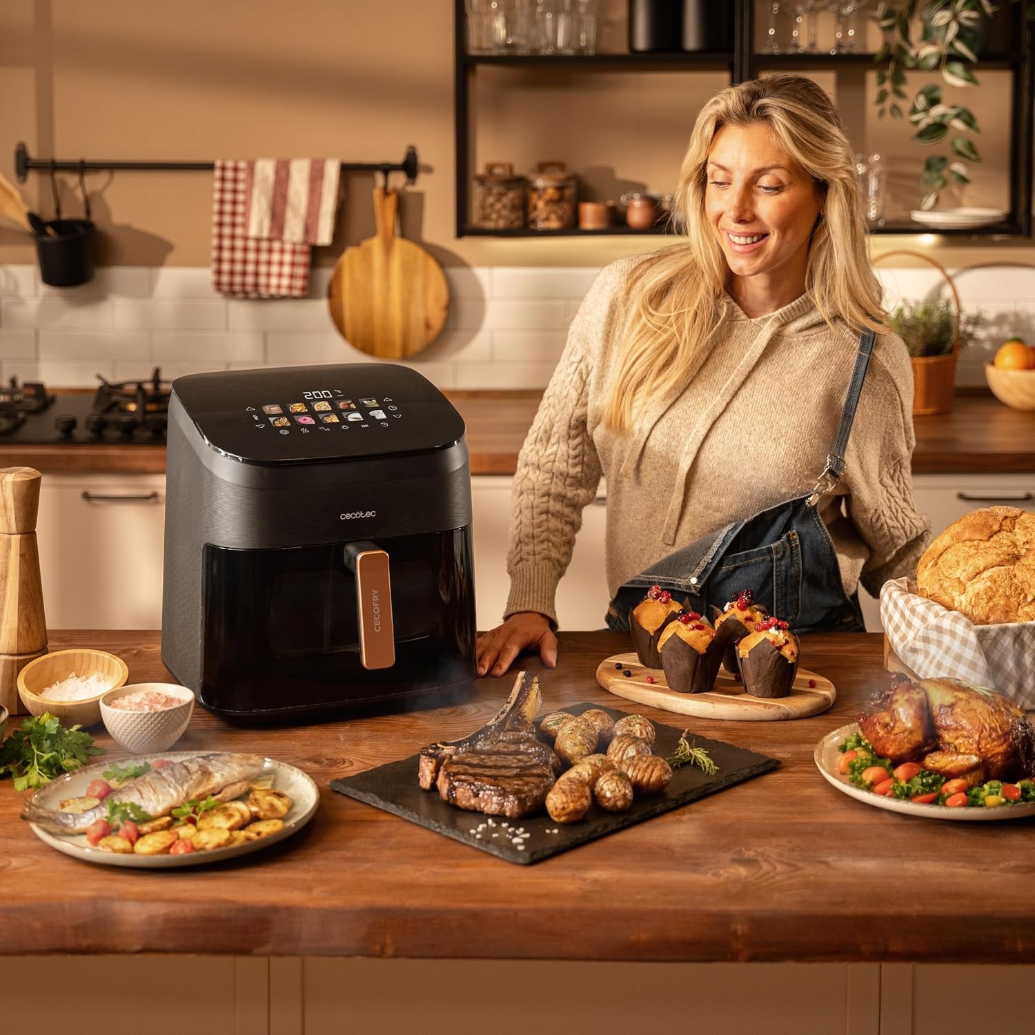 Cecotec 8,5L Heißluftfritteuse 2200W mit Räucherfunktion & Sichtfenster - 34% Rabatt