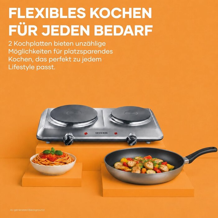 Doppelkochplatte 2500W Edelstahl - 33% Rabatt