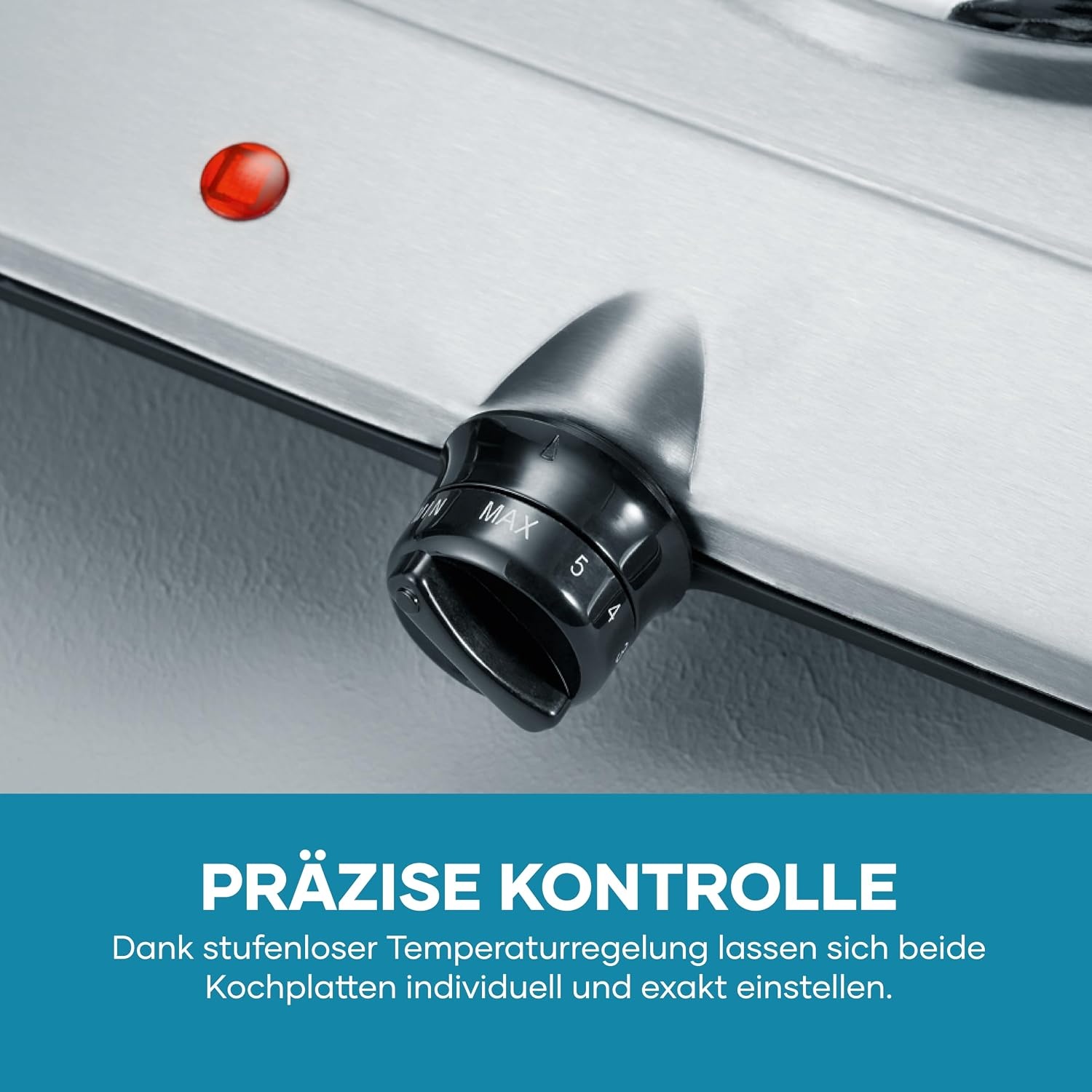 Doppelkochplatte 2500W Edelstahl - 33% Rabatt