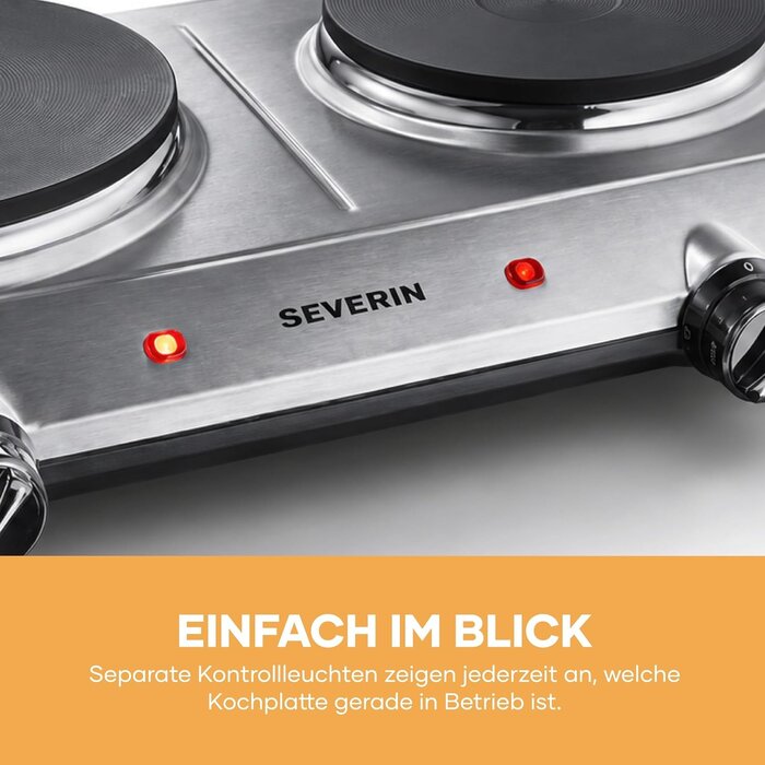 Doppelkochplatte 2500W Edelstahl - 33% Rabatt
