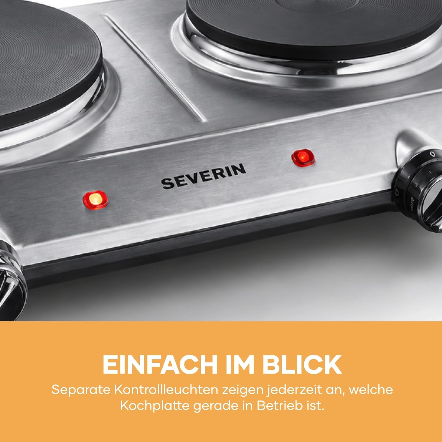 Doppelkochplatte 2500W Edelstahl - 33% Rabatt