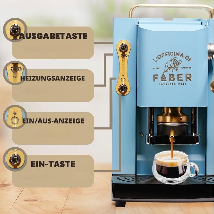 E.S.E.-Pad-Espressomaschine 44 mm, Türkis, 1,3L - 35% Rabatt