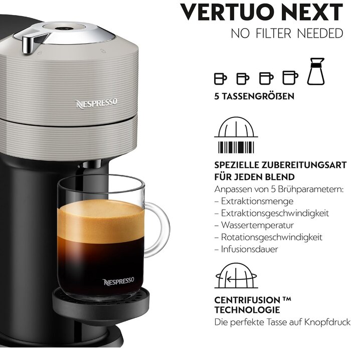 Kaffeekapselmaschine Vertuo Next Hellgrau - 35% Rabatt