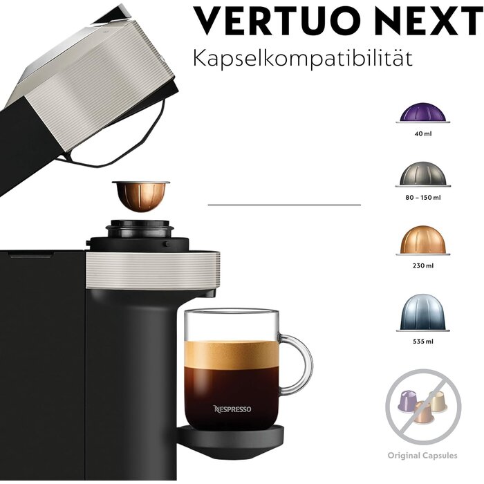 Kaffeekapselmaschine Vertuo Next Hellgrau - 35% Rabatt