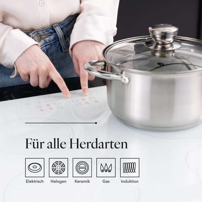 Edelstahl-Kochtopf 20 cm, 3,6L - Induktion - 29% Rabatt