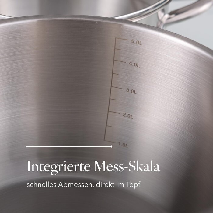 Edelstahl-Kochtopf 20 cm, 3,6L - Induktion - 29% Rabatt