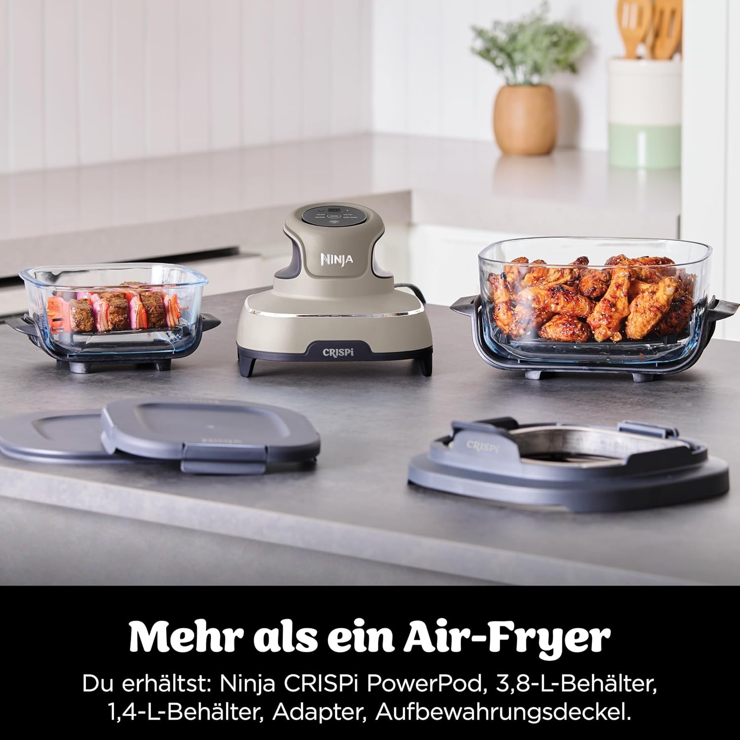 3,8 L Heißluftfritteuse 4-in-1 - Stein - 34% Rabatt