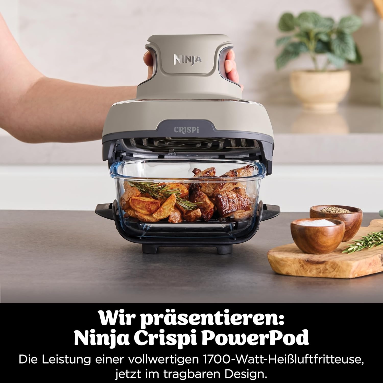 3,8 L Heißluftfritteuse 4-in-1 - Stein - 34% Rabatt
