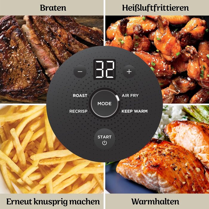 3,8 L Heißluftfritteuse 4-in-1 - Stein - 34% Rabatt