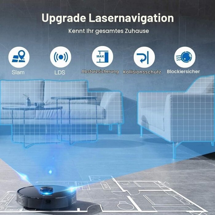 Saugroboter mit Laser-Navigation & Wischfunktion - Schwarz - 35% Rabatt