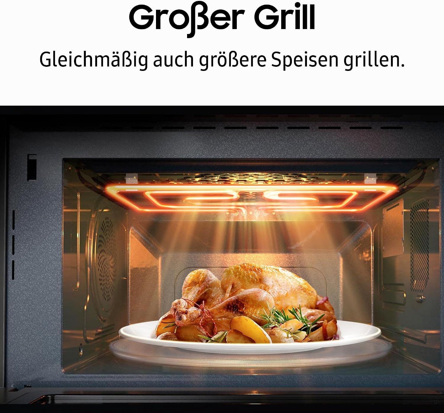 Mikrowelle mit Grill 23L 800W, Weiß - 35% Rabatt