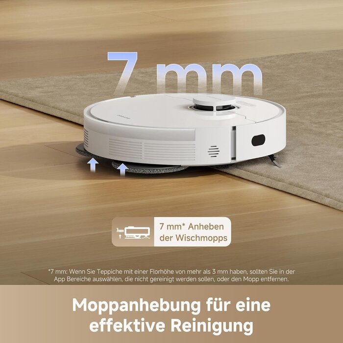 Saugroboter mit Wischfunktion 13.000 Pa, Weiß - 35% Rabatt