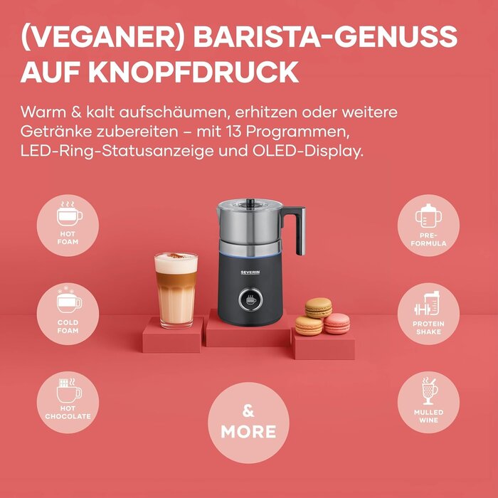 Induktions-Milchaufschäumer 700 ml - 13 Programme - OLED - 34% Rabatt