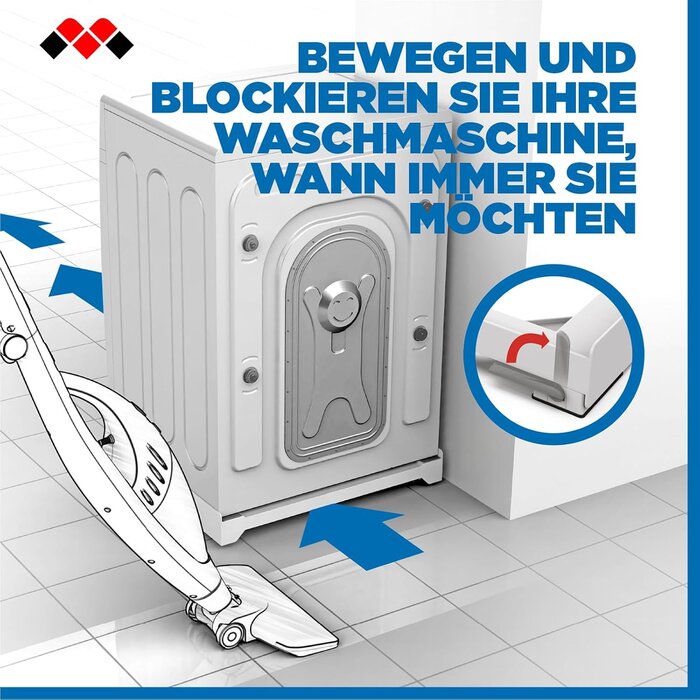 Waschmaschinen-Basis mit Rollen 60x70 cm - 33% Rabatt