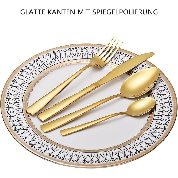 32-teiliges Besteckset Gold aus Edelstahl - 31% Rabatt