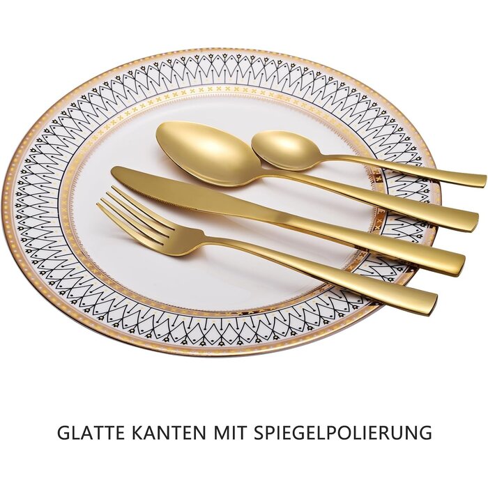 32-teiliges Besteckset Gold aus Edelstahl - 31% Rabatt