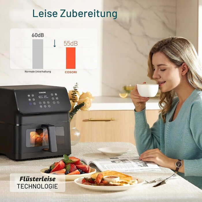 Heißluftfritteuse 6,2L 1700W mit Sichtfenster - 34% Rabatt