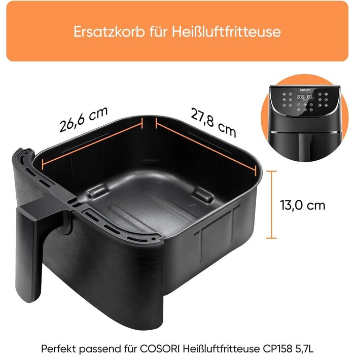 Ersatzkorb 5,7L für CP158 - 31% Rabatt auf Keramik-Heißluftfritteusen-Korb