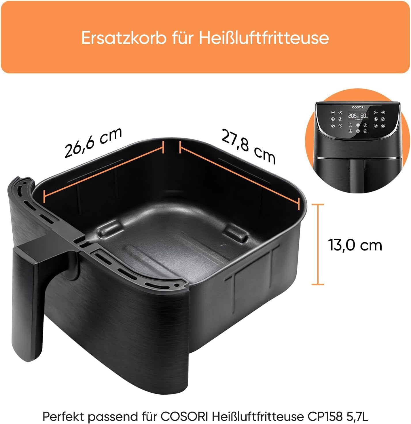 Ersatzkorb 5,7L für CP158 - 31% Rabatt auf Keramik-Heißluftfritteusen-Korb