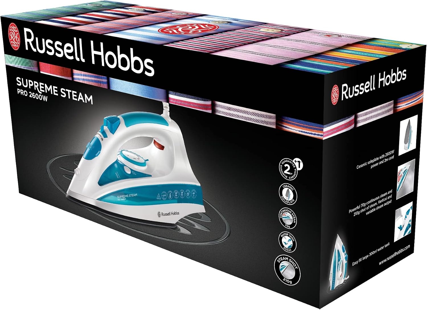 Dampfbügeleisen 2600W Keramiksohle Blau - 31% Rabatt