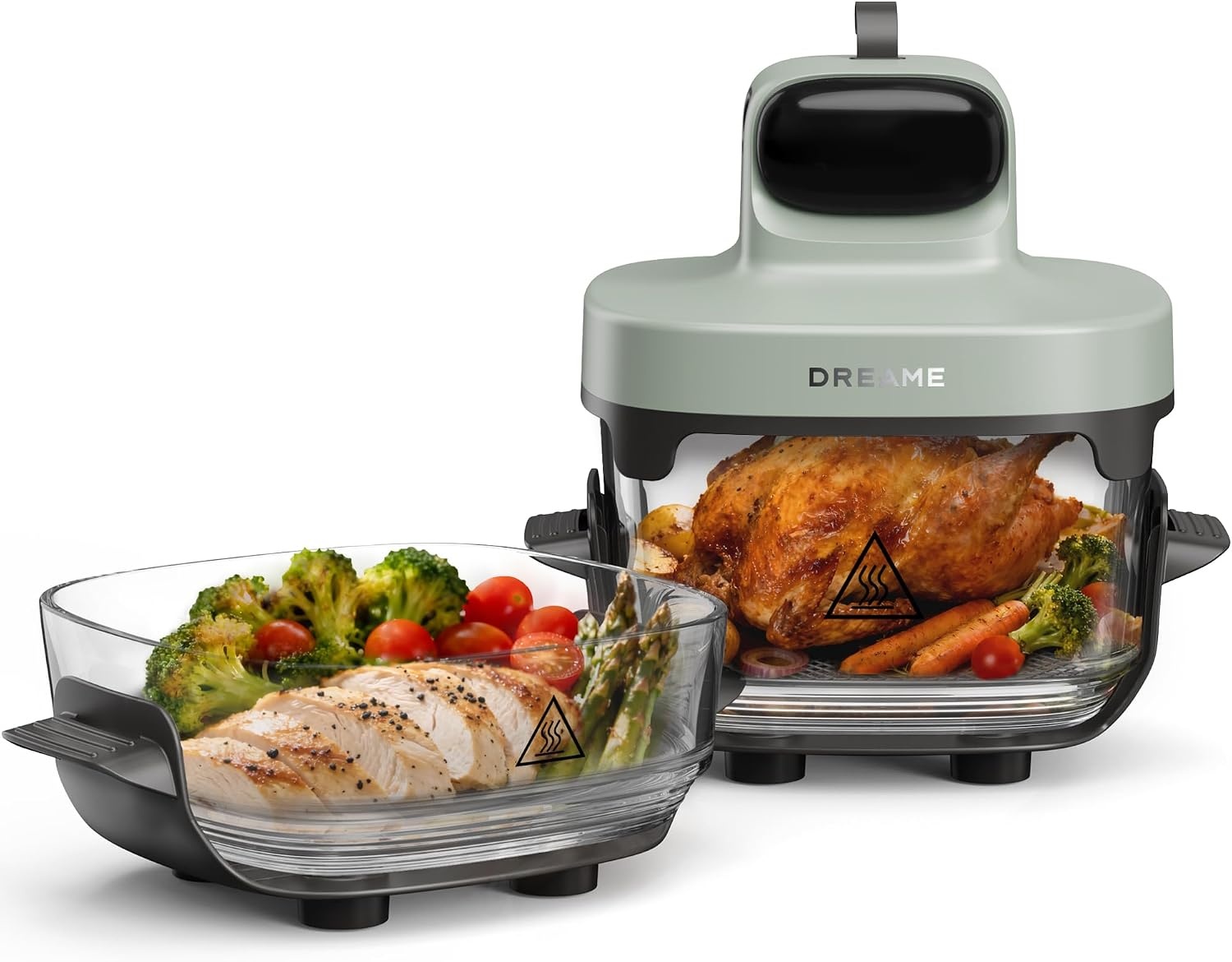 5-in-1 Heißluftfritteuse, 4,5L & 2,5L Doppelkammer, Grün - 29% Rabatt