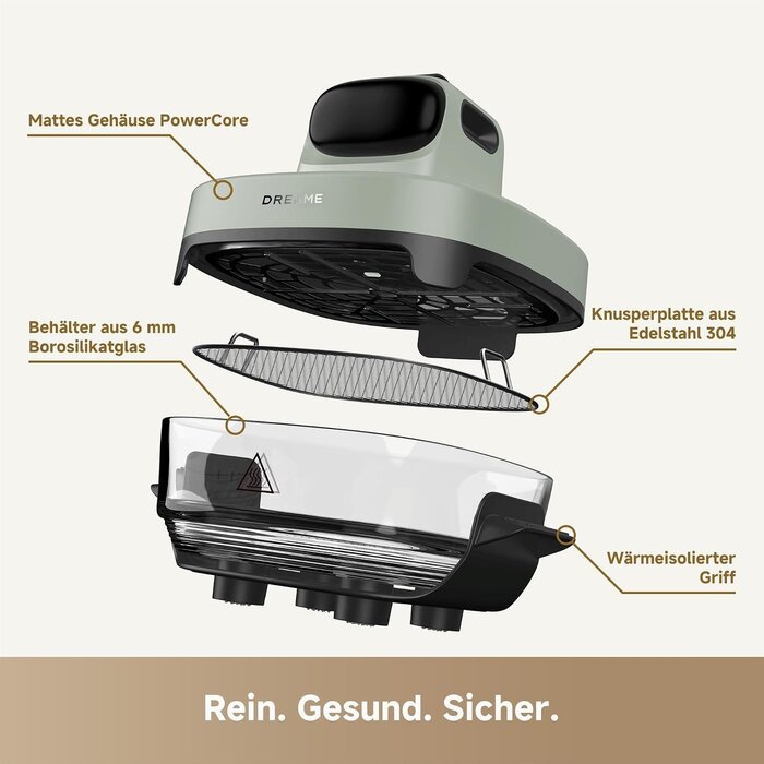 5-in-1 Heißluftfritteuse, 4,5L & 2,5L Doppelkammer, Grün - 29% Rabatt