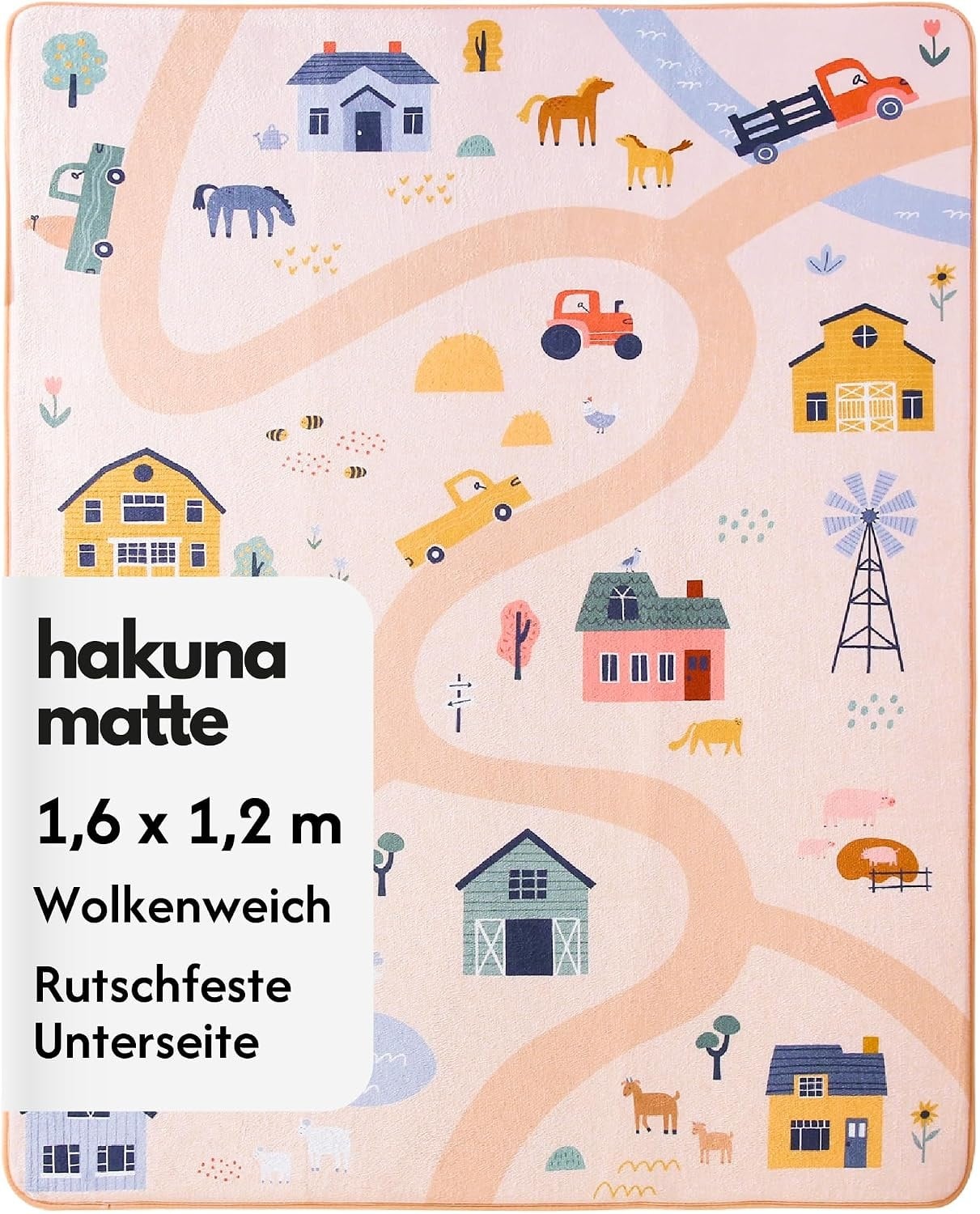 Bauernhof Spielmatte 160x120cm - 33% Rabatt - Weich & Rutschfest