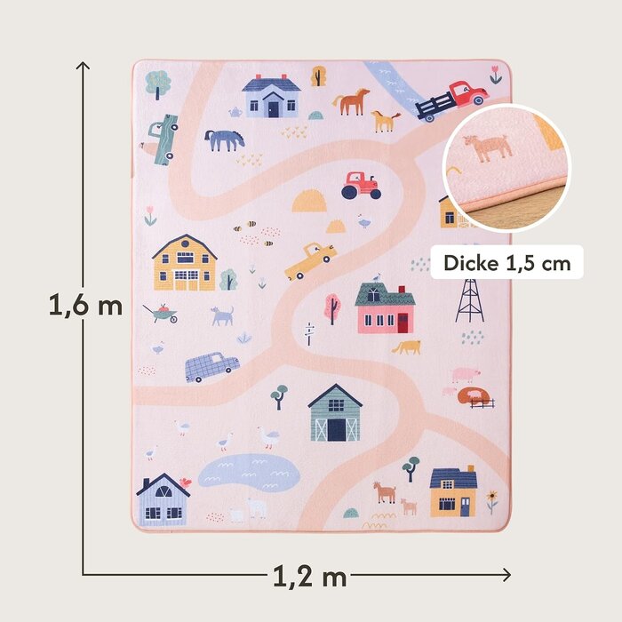 Bauernhof Spielmatte 160x120cm - 33% Rabatt - Weich & Rutschfest