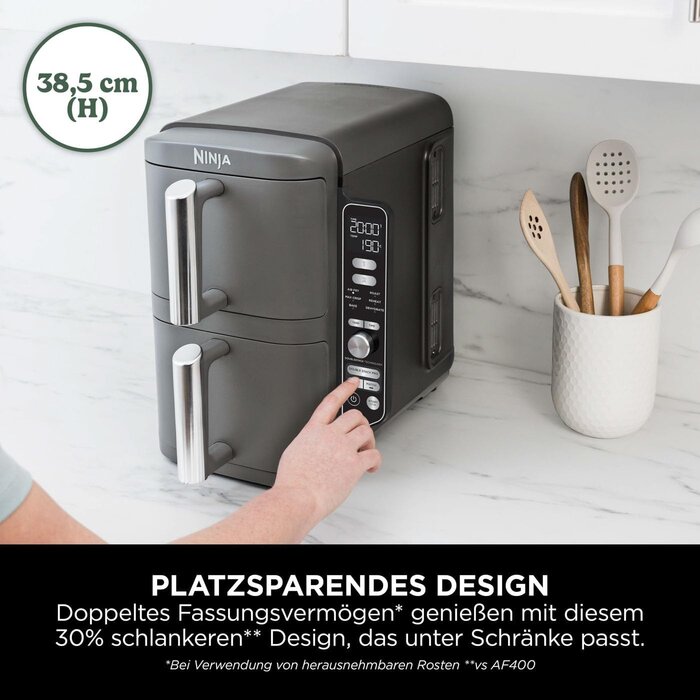 9,5L Double Stack Heißluftfritteuse - Grau - 35% Rabatt - Outlet
