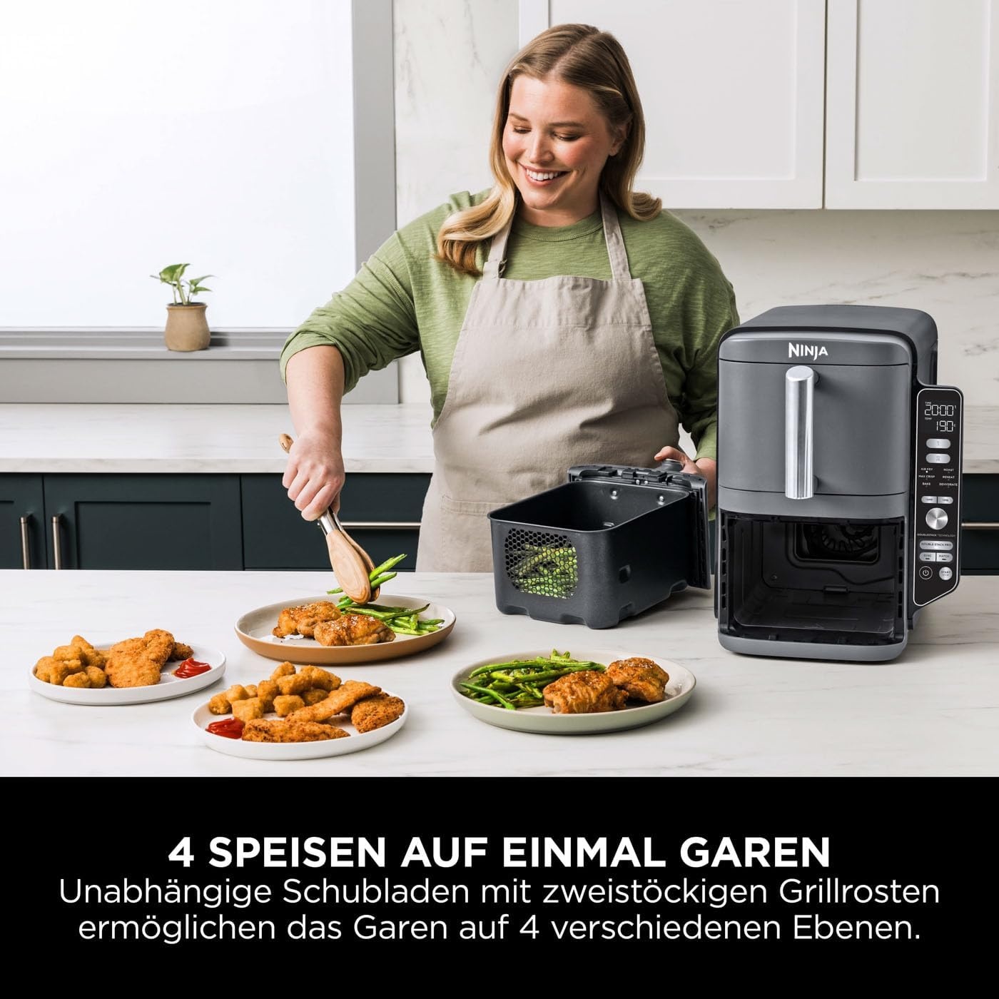 9,5L Double Stack Heißluftfritteuse - Grau - 35% Rabatt - Outlet