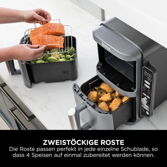 9,5L Double Stack Heißluftfritteuse - Grau - 35% Rabatt - Outlet