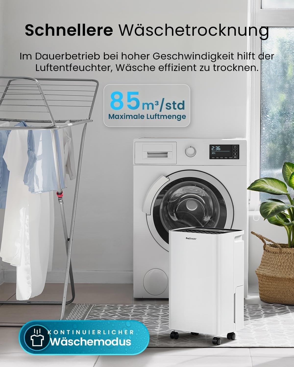 Luftentfeuchter 12L/Tag, kompakt, Weiß - 34% Rabatt auf Ausgepackt