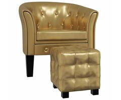 Vidaxl Eleganter Sessel mit Fußhocker in Gold - 41% Rabatt