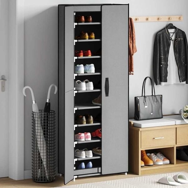 Schuhschrank mit 10 Ebenen 60x30x166 cm Grau - 33% Rabatt