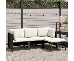 Vidaxl 4-teiliges Lounge-Set schwarz - Poly-Rattan - 35% Rabatt