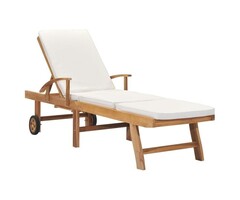 Vidaxl Luxuriöse Sonnenliege aus Teakholz mit Kissen - 35% Rabatt
