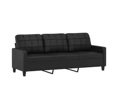 Vidaxl Modernes 3-Sitzer Sofa 180 cm Kunstleder Schwarz - 41% Rabatt