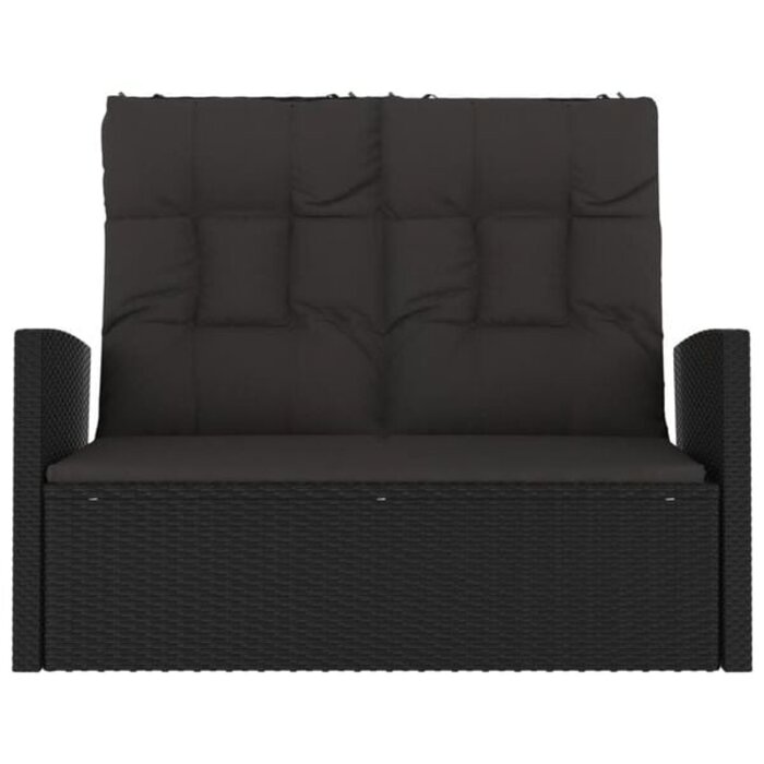 Vidaxl Verstellbare Gartenbank 118 cm Polyrattan Schwarz - 35% Rabatt