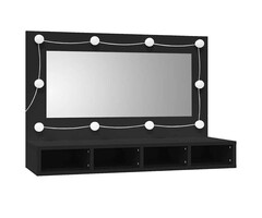 Vidaxl Spiegelschrank mit LED in Schwarz - 90x62 cm - 31% Rabatt