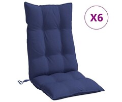 Vidaxl 6x Hochlehner-Stuhlkissen Oxford-Gewebe Marineblau 120x50cm - 41% Rabatt