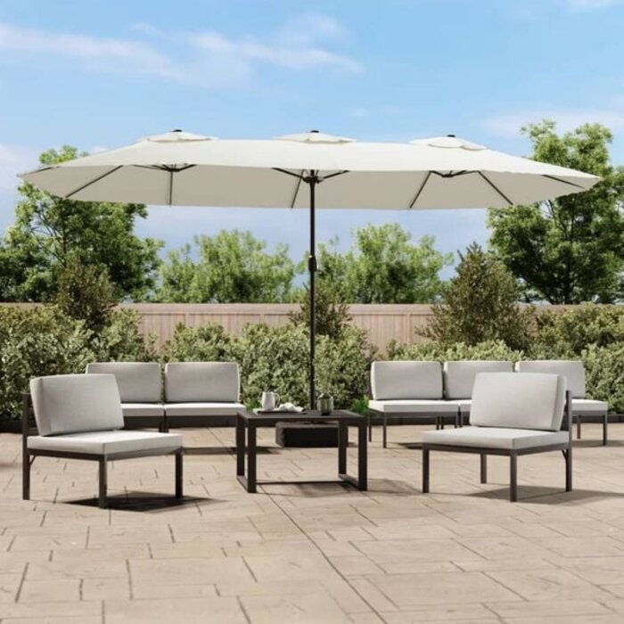 Vidaxl Doppelsonnenschirm 449x245 cm - Sandweiß - 35% Rabatt