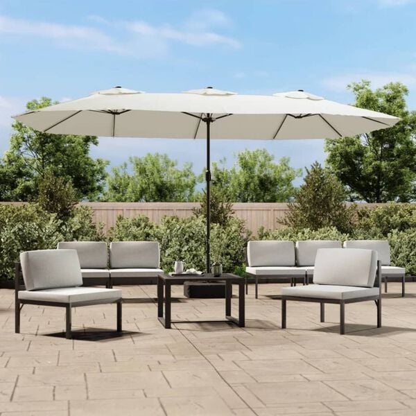 Vidaxl Doppelsonnenschirm 449x245 cm - Sandweiß - 35% Rabatt