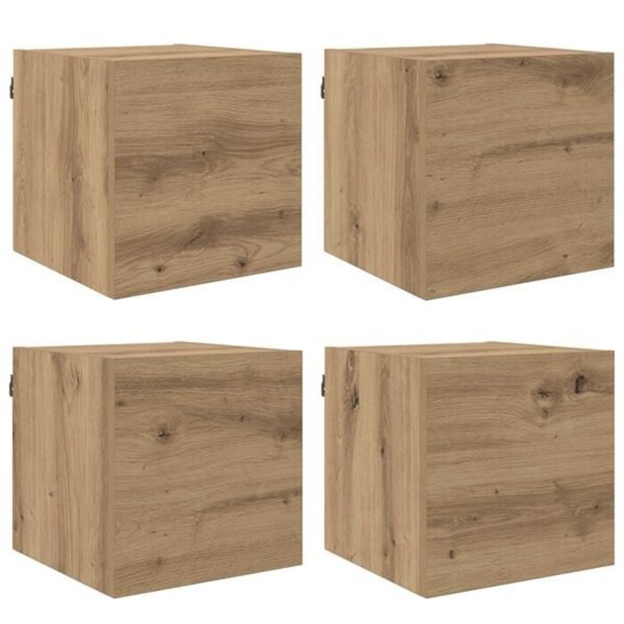 Vidaxl Wandmontiertes TV-Lowboard-Set in Eiche-Optik - 34% Rabatt
