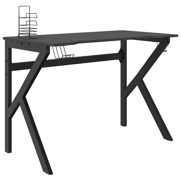 Vidaxl Gaming-Schreibtisch K-Form 110x60x75 cm - Schwarz - 34% Rabatt