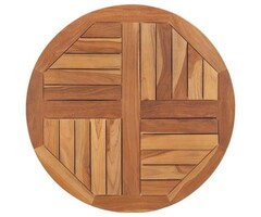 Vidaxl Runde Tischplatte 70 cm aus massivem Teakholz - 46% Rabatt