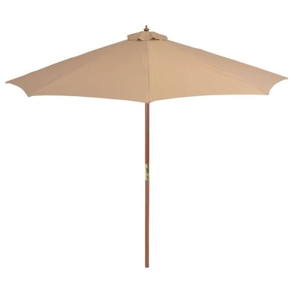 Vidaxl Holz-Sonnenschirm 300 cm in Taupe - 34% Rabatt
