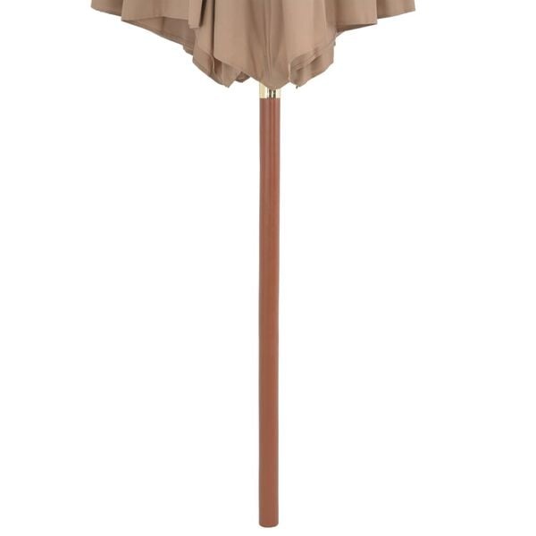 Vidaxl Holz-Sonnenschirm 300 cm in Taupe - 34% Rabatt