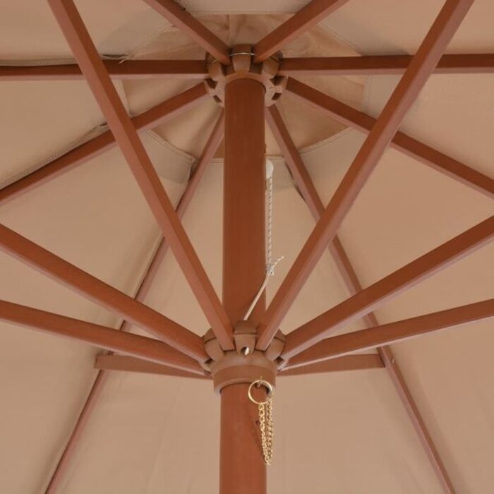 Vidaxl Holz-Sonnenschirm 300 cm in Taupe - 34% Rabatt